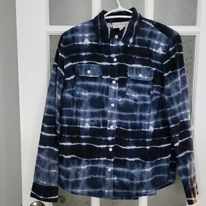 Jones New York Blue Tie-dye Button Down Shirt